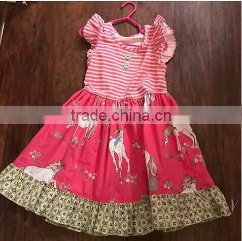 Factory price direct selling girl summer printing revolving skirt fashion girl dresses