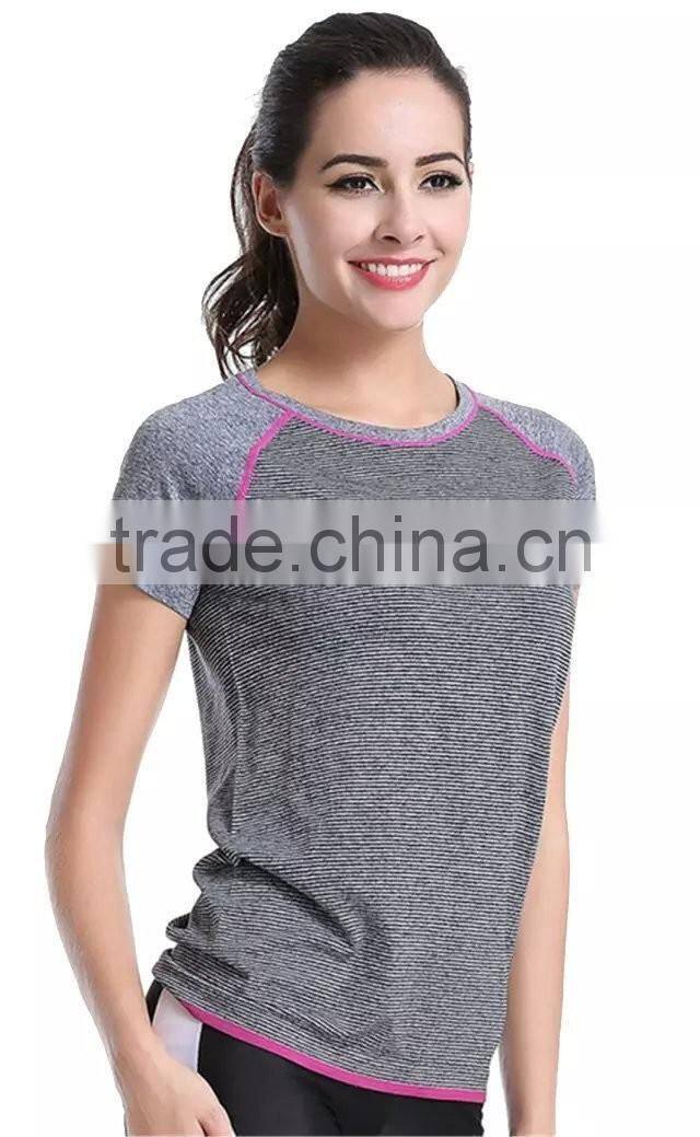 Womens Quick Dry Short Sleeve Sport Gym Running Athletic Wear Tee T Shirts Tops