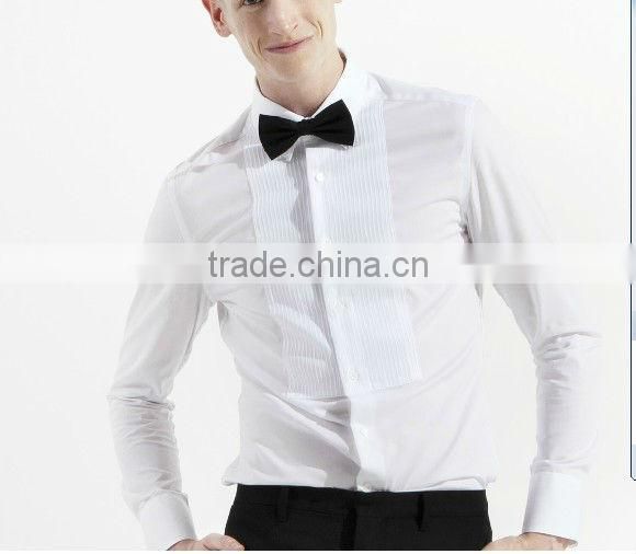 2016 men's slim fit long sleeve white wedding dress tuxedo shirt