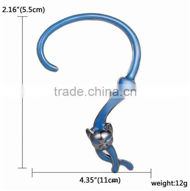 Punk Style Glow in the Dark Earrings Fluorescent Cat Earrings Cuff Luminous Metal Ear Wrap