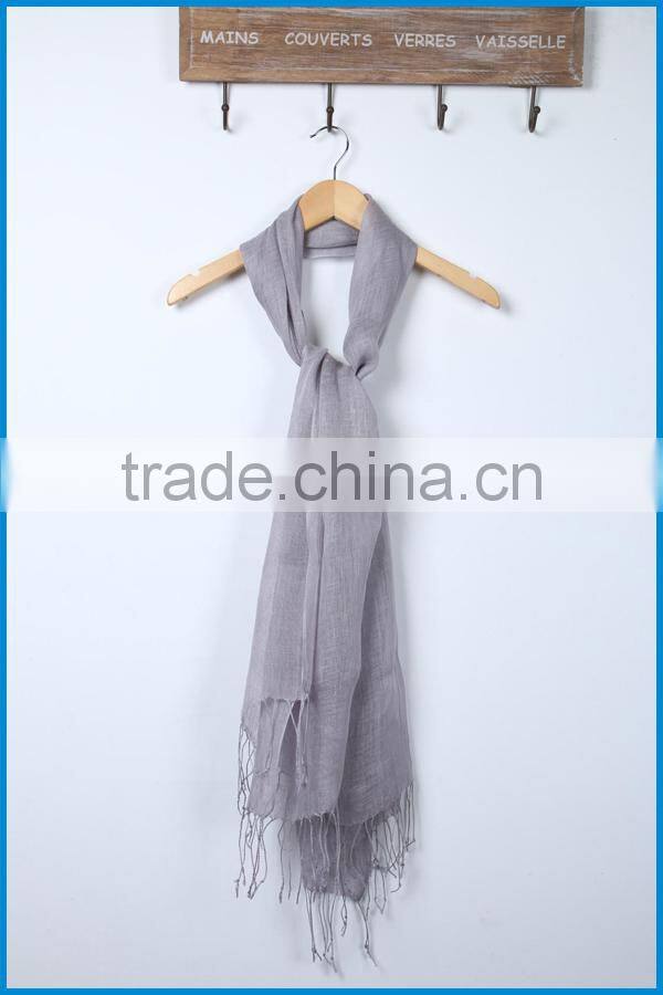 High quality solid colour lady's fashionable linen scarf