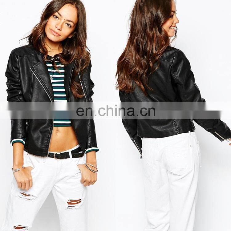 New look black Leather biker Jacket for women
