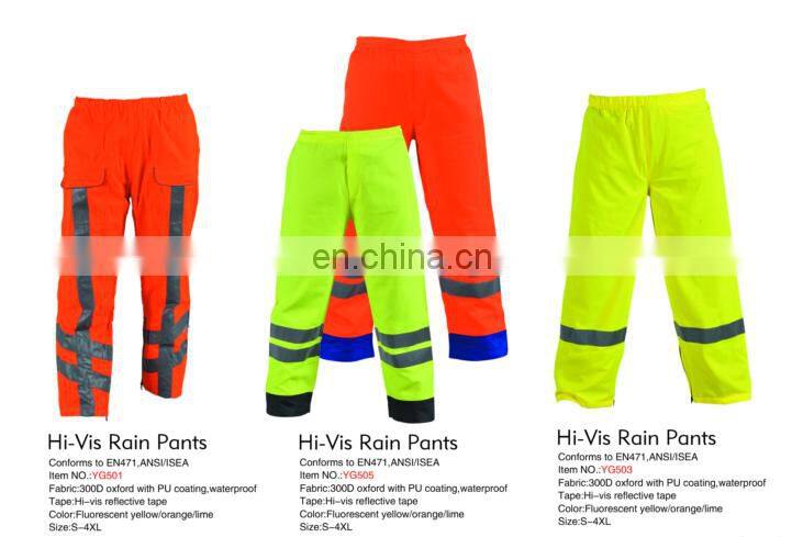 Hot sale latest disign Reflective Rain Pant for man