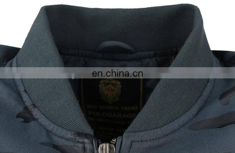 2017 OEM Service Supply Type camouflage pu leather jacket men