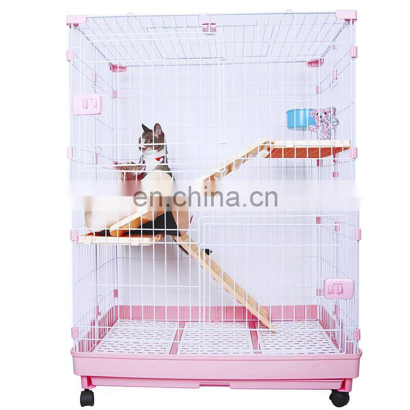 Cat Cages with Climbing Ladders & Rest Benches, Indoor Cat Home Cages in Small-Medium-Large single-double-three layer