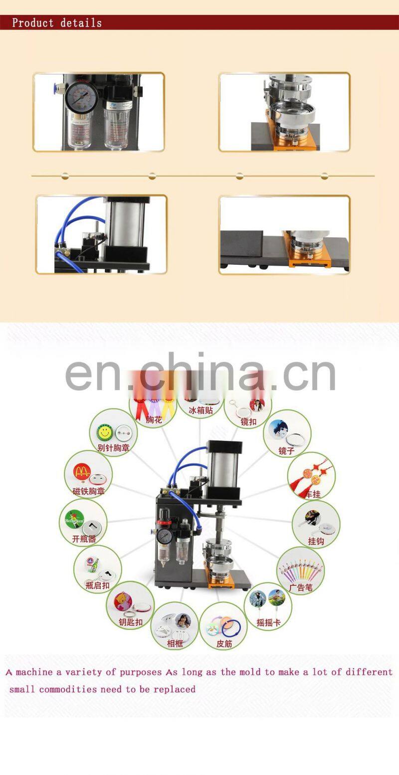 Good selling Pneumatic button badge machine efficiently badge press making machine