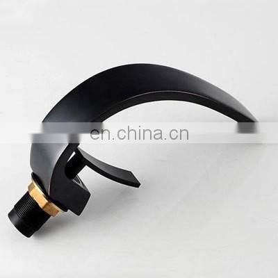 Hot Brass Cool Black Flat Curve Faucet Mixed Water Tap Hotel