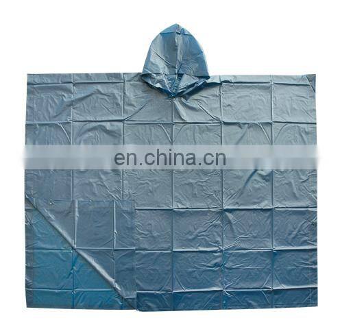 Overall printing Transparent Emergency PVC Reusable Rain Hooded Poncho