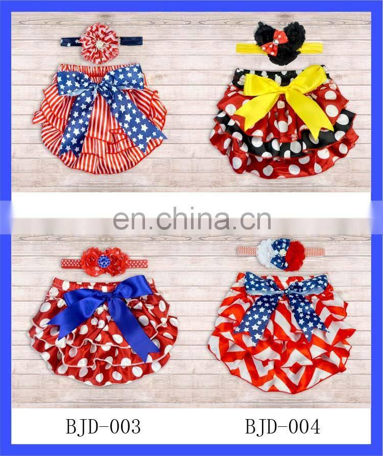 Newborn baby ruffle chiffon diaper cover cute red white polka dot bloomer with headband and necklace wholesale