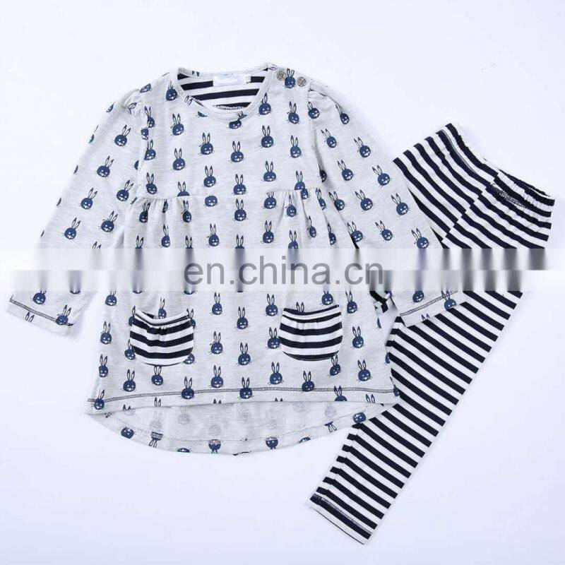 American Children Set Match Ruffle Pants High Quality Cotton Clothes Western Teen Girl Boutique Outfit