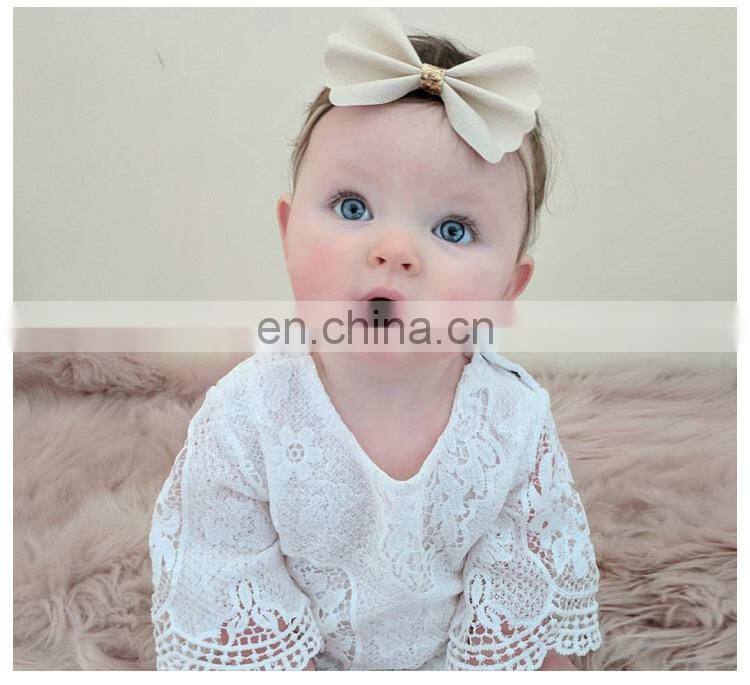 Hot sale comfortable newborn baby clothes bodysuit wholesale lace baby romper