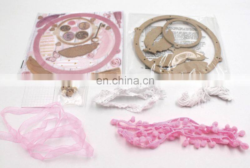 Customization Warm Wall Hanging Home Decor DIY Craft Supplies hand knitting toy Handmade  Dream Catcher with Feathers