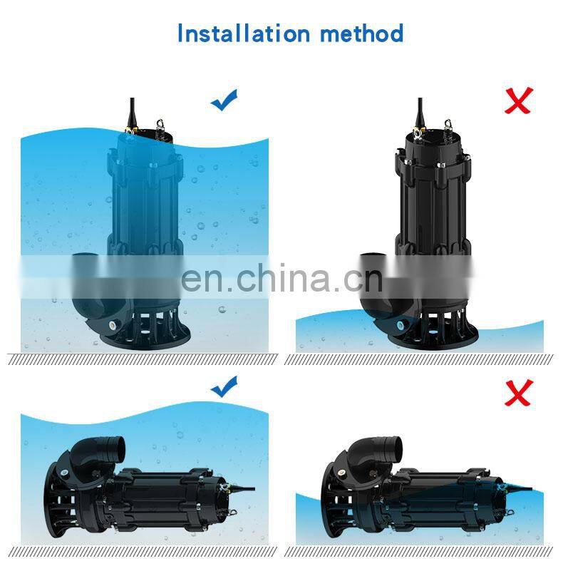 wqd sewage sewage pumping single phase high flow 12 volt Submersible water Pump