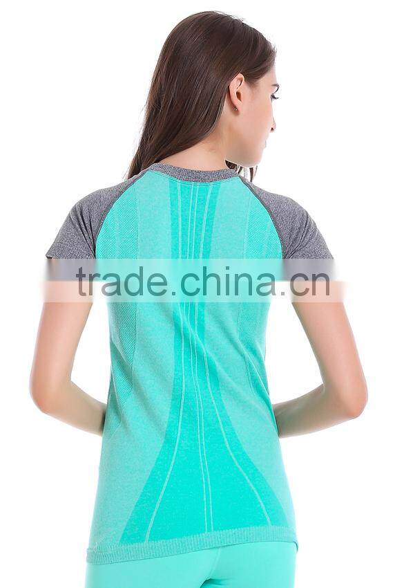 Factory price new women sports t shirts fitness and yoga bodysuit women sportswear