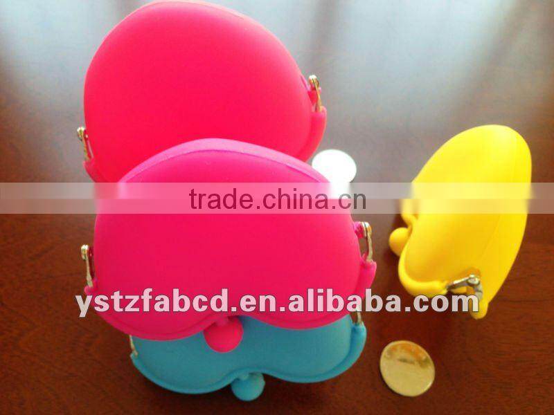 Attractive lady pocket coin purse , fancy mini silicone coin purse