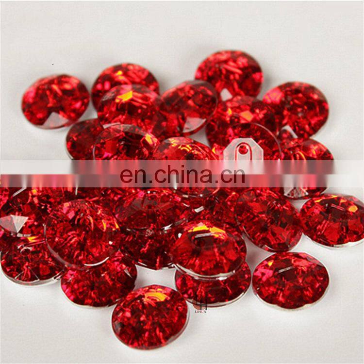 15MM Customized Size Round Clear Diamond Rhinestone Acrylic Button