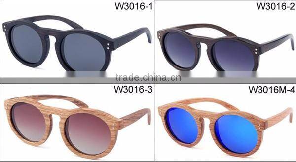 men new style Free custom laser logo handmade REVO polarized full rim polarized wooden round sunglasses eyewear with rivet