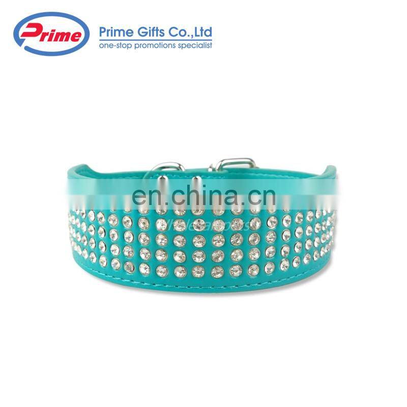 Wholesale PU Leather Luxury Bling Dog Collar with Custom Logo