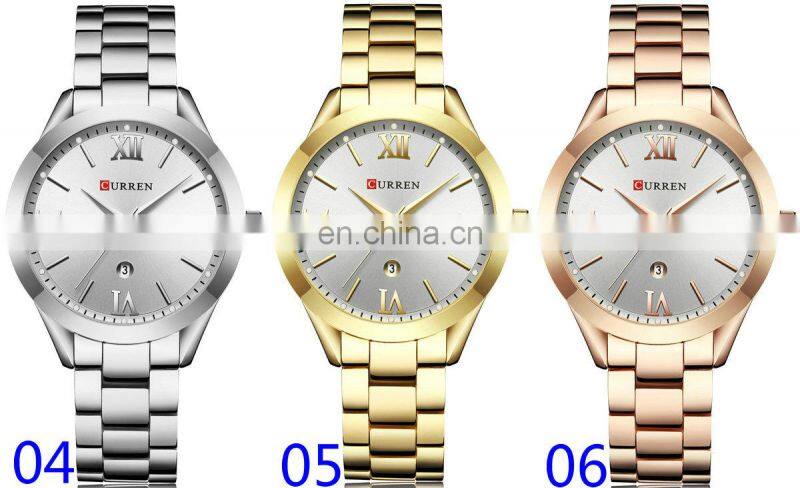 CURREN 9007 Lady Quartz Wristwatch Fashion Rose Gold Women Bracelet Watches Relojes Hombre