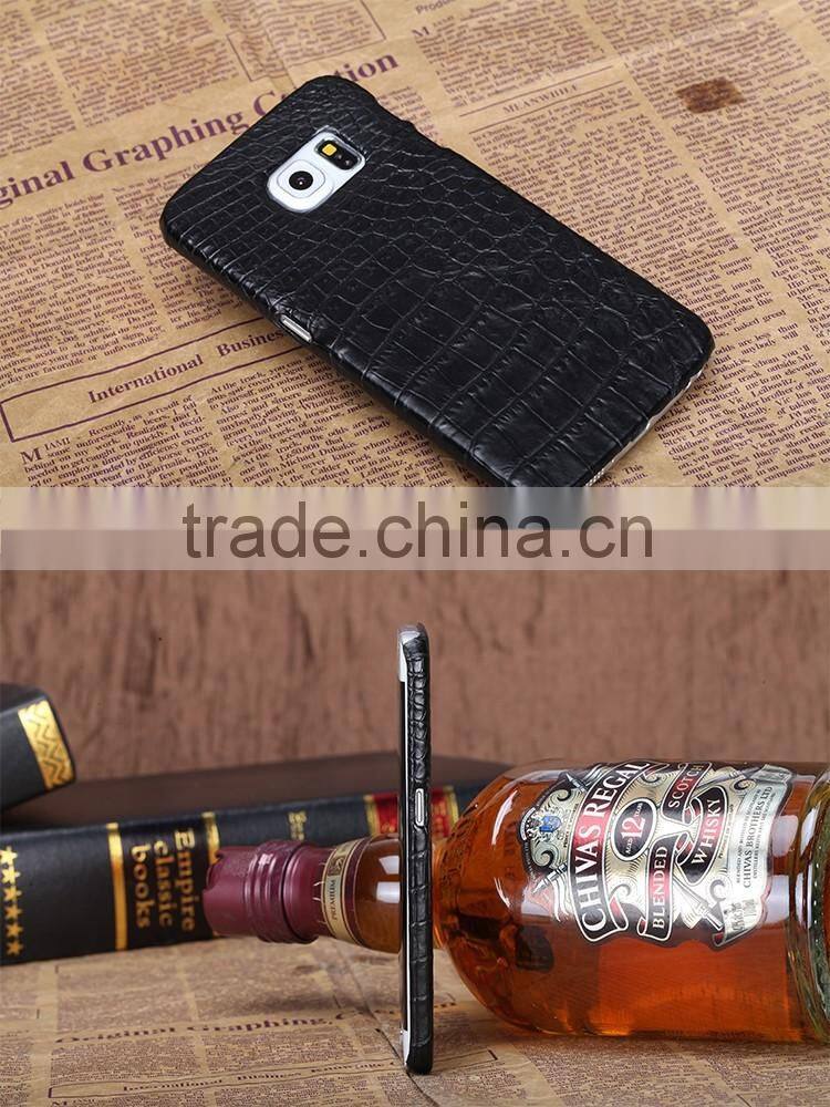 Luxury exotic skin crocodile leather case for samsung galaxy s6 edge