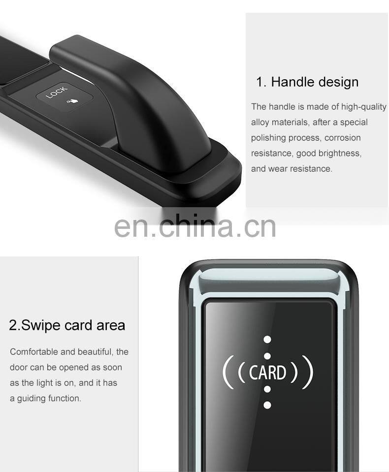 Popular Product Smart Push-Pull Digital rfid hotel card reader door lock support hotel version apartment version