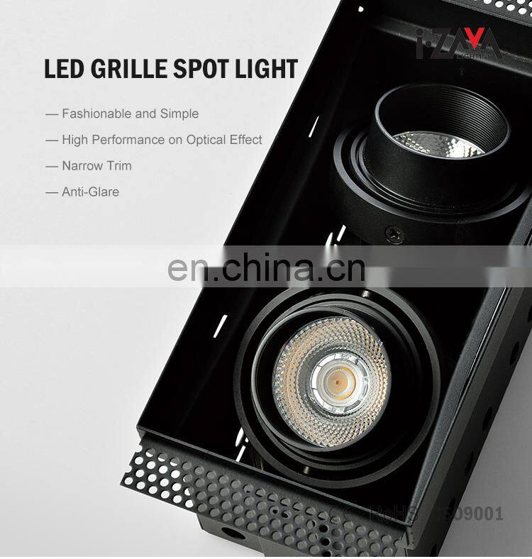 Commercial Recessed Spot Light Mount Aluminum IP20 10W COB Led Grille Light