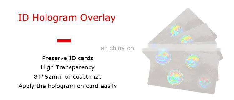 Clear Self Adhesive Holographic Overlay for ID Card, Easy to Apply and Strong Hold