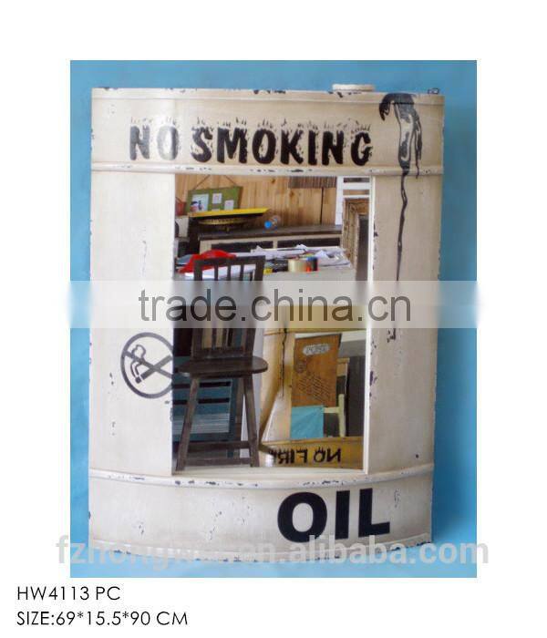 Unique Fire Protection Pattern Design Mirror,Antique Wooden Wall Hanging Framed Mirror