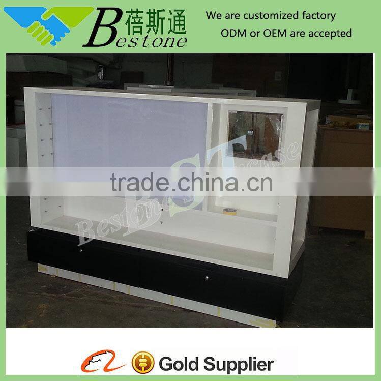 wooden display stand sunglass kiosk for mall store decoration