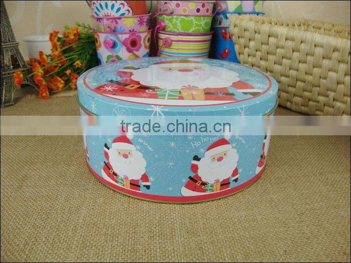 round metal gift tin box