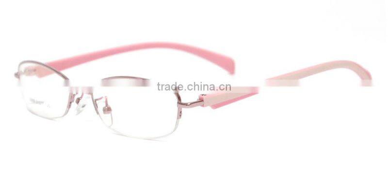 Metal half-rim women eyewear optical frame korean wholesale in china