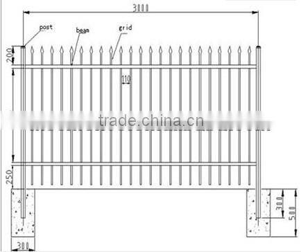 Hot dip galvanized 1.8m(H) metal fence panel