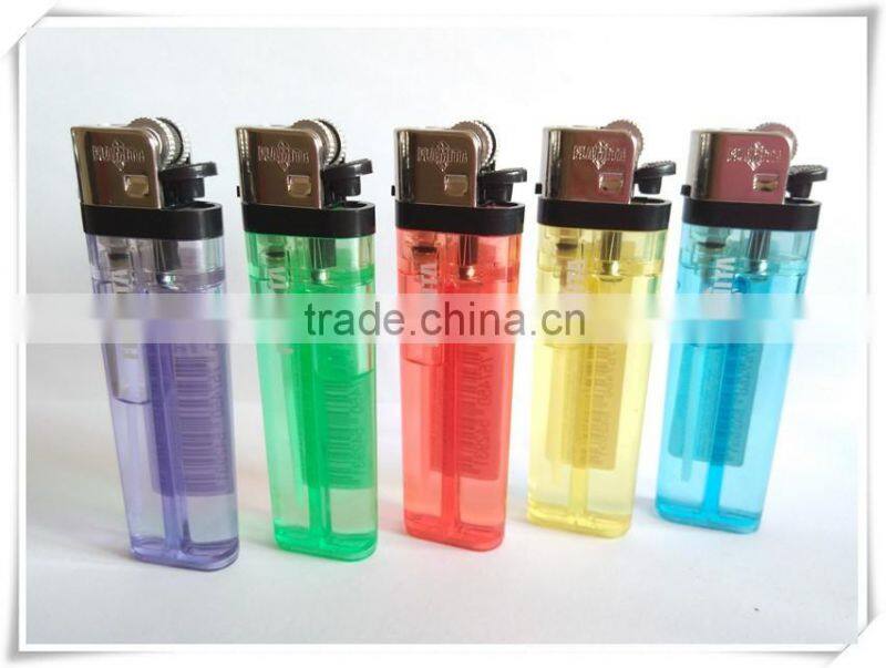 Classic EU plastic flint lighter FH-001 packed in blister card with black and color racket