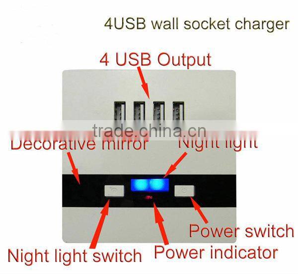 electrical receptacles wall switch and socket universal type 4 usb port hot sale can test sample