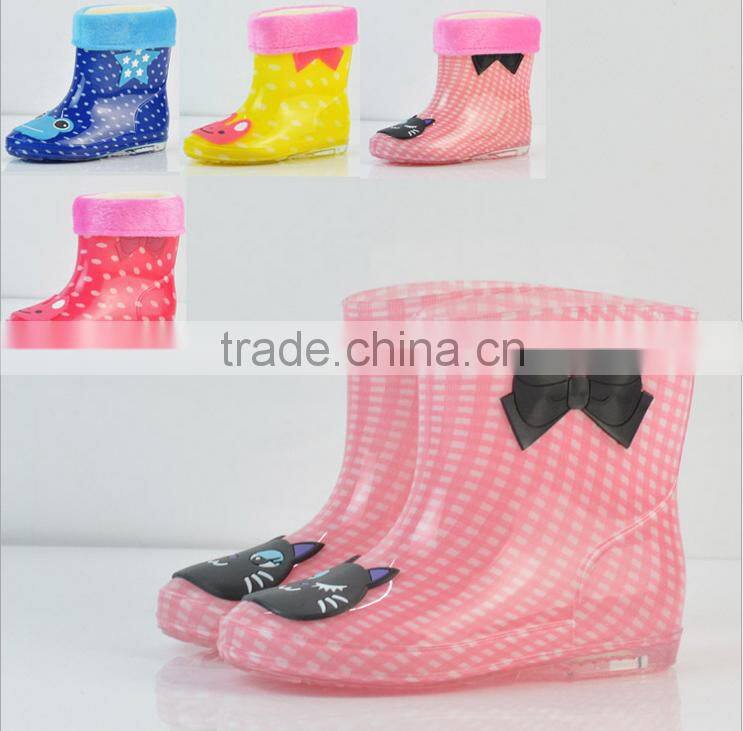 Fashion cartoon short barrel Crystal Children rainshoes children rain boot
