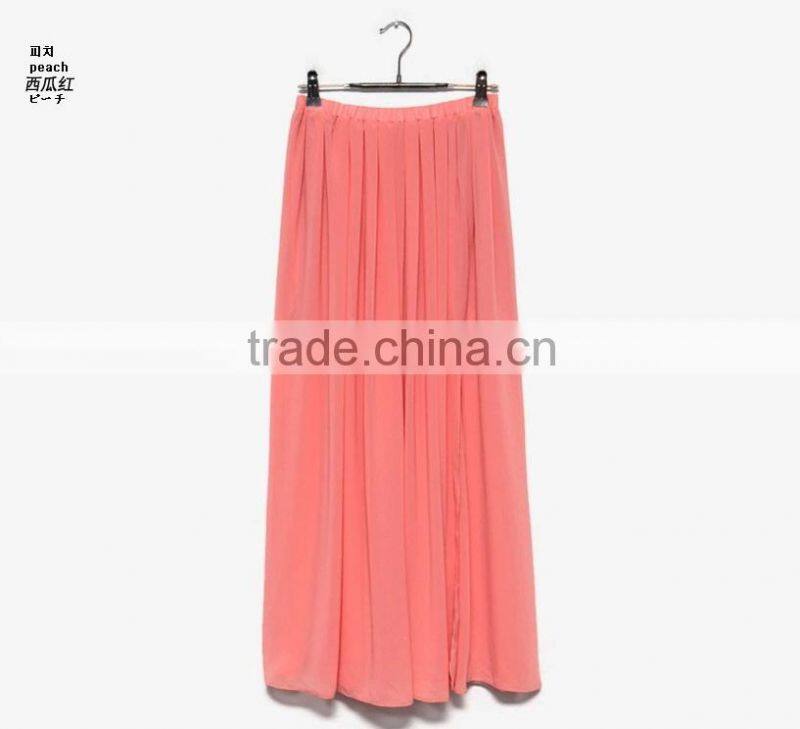 2015 Latest Fashion Lady Chiffon Maxi Skirt for Women