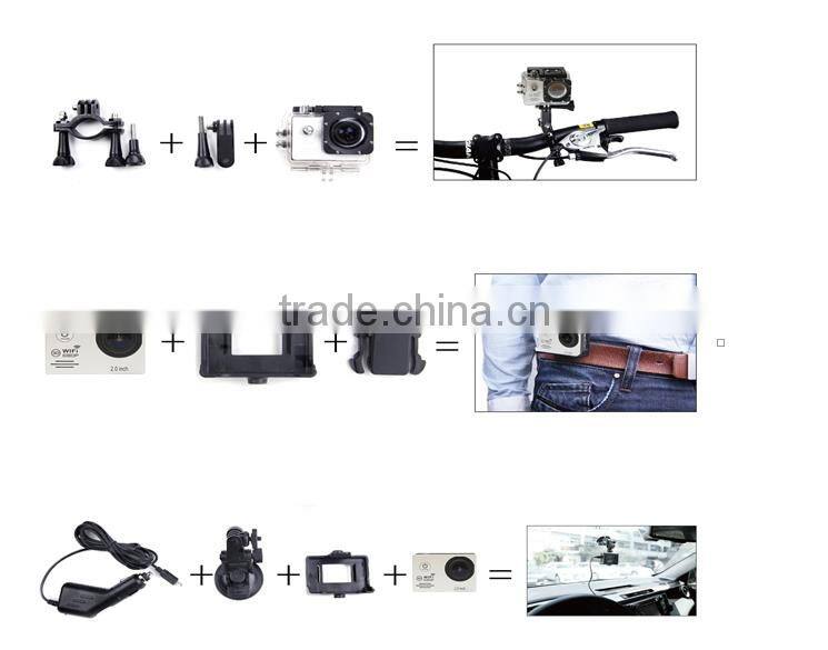 SJ7000 Full HD 1080P Waterproof Action Camera WIFI Sports Camcorder +Extra battery + Charger 2.0"LCD Diving Helmet Camera DVR