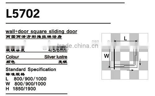 Hot Sale Bath rectangle tempered glass sliding shower door/portable shower room