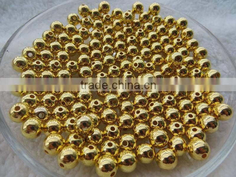 Newest High Quality Glod- plating chunky loose beads, shiny acrylic ccb beads for necklace ,wholesale!!