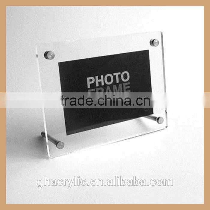 GH-P0018 arcylic wall mounted picture frames, wall clock picture frame