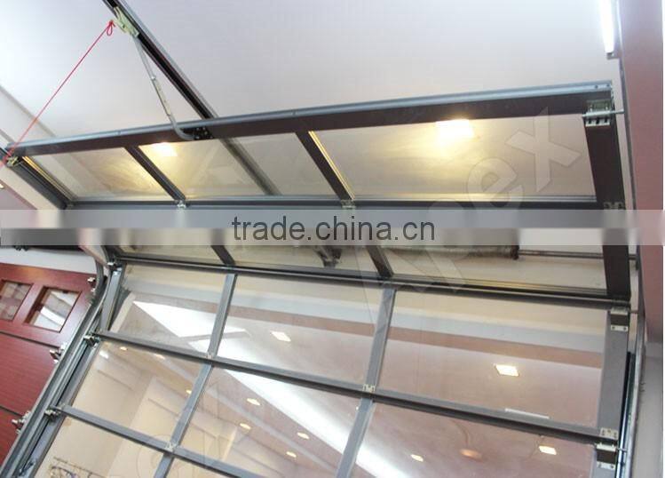 Glass garage door clear glass tempered glass overhead sectional door automatic motorized