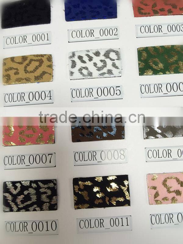 Colorful raw material fashion leopard pattern printed suede fabric for making shoes
