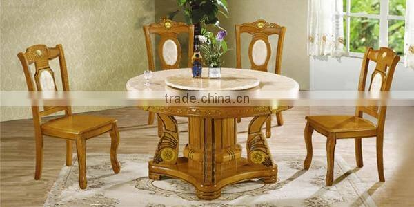 High end round rotatable marble dining table