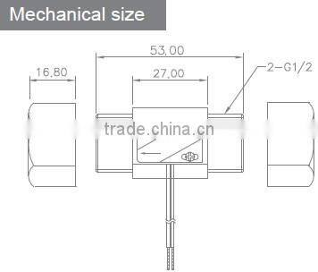 Black Plastic type G1/2 BSP Outer thread water flow sensor