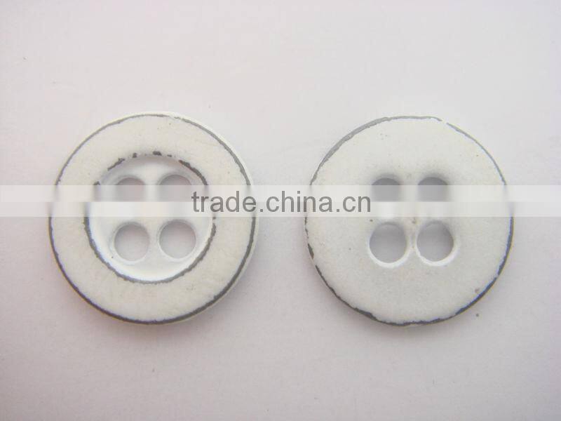 9mm 4 holes metal button with white color