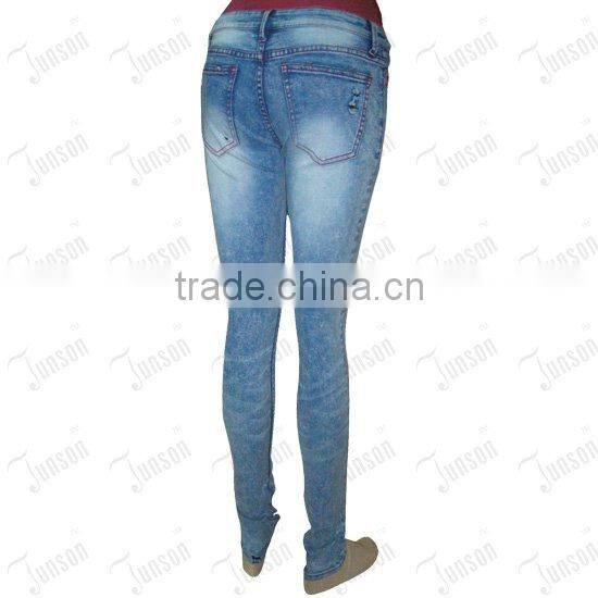 Lady's jeans JS-10915# bleach blue