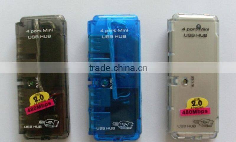 China origin best portable slim promotion gift crystal 2.0 mini 4 port hubs