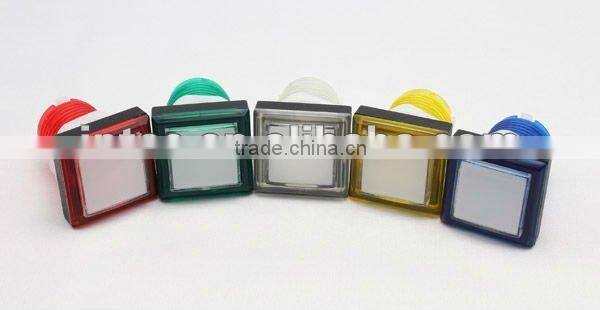 33mm green square sonic arcade game machine push button illuminated pushbutton switch with LED light
