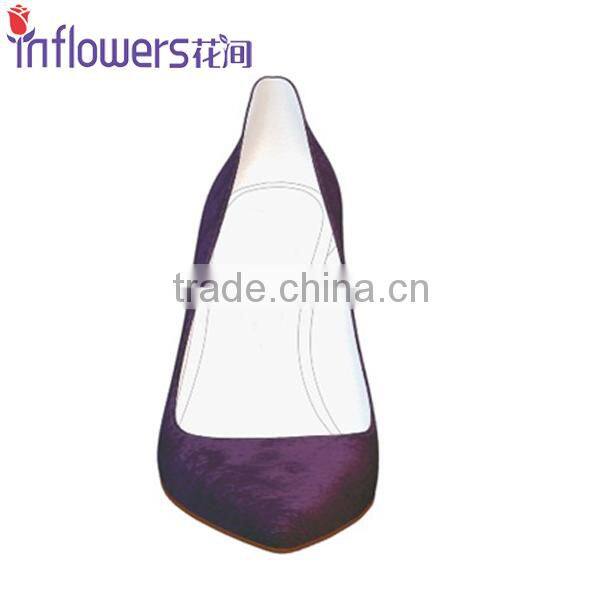 Purple satin materal eneglat women high heel shoes