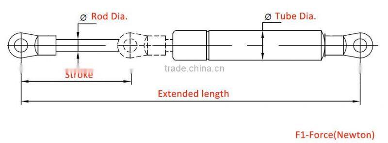 Custom New Brand Sera Opening Door Gas Struts For Toyota